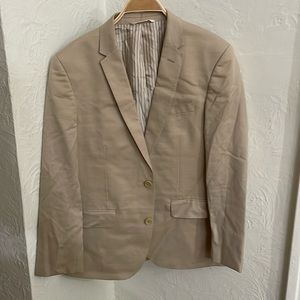 THE BLK TUX Men's Notch Lapel Merino Wool Suit Size 40S in Tan